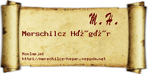 Merschilcz Hágár névjegykártya